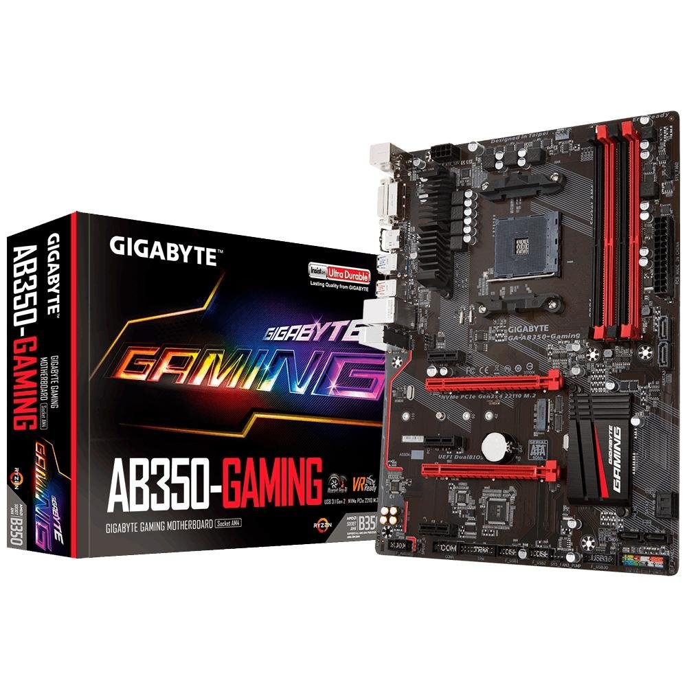 Placa-Mãe Gigabyte GA-AB350-Gaming, AMD AM4, ATX, DDR4 Placa-Mãe Gigabyte GA-AB350-Gaming, AMD AM4, ATX, DDR4