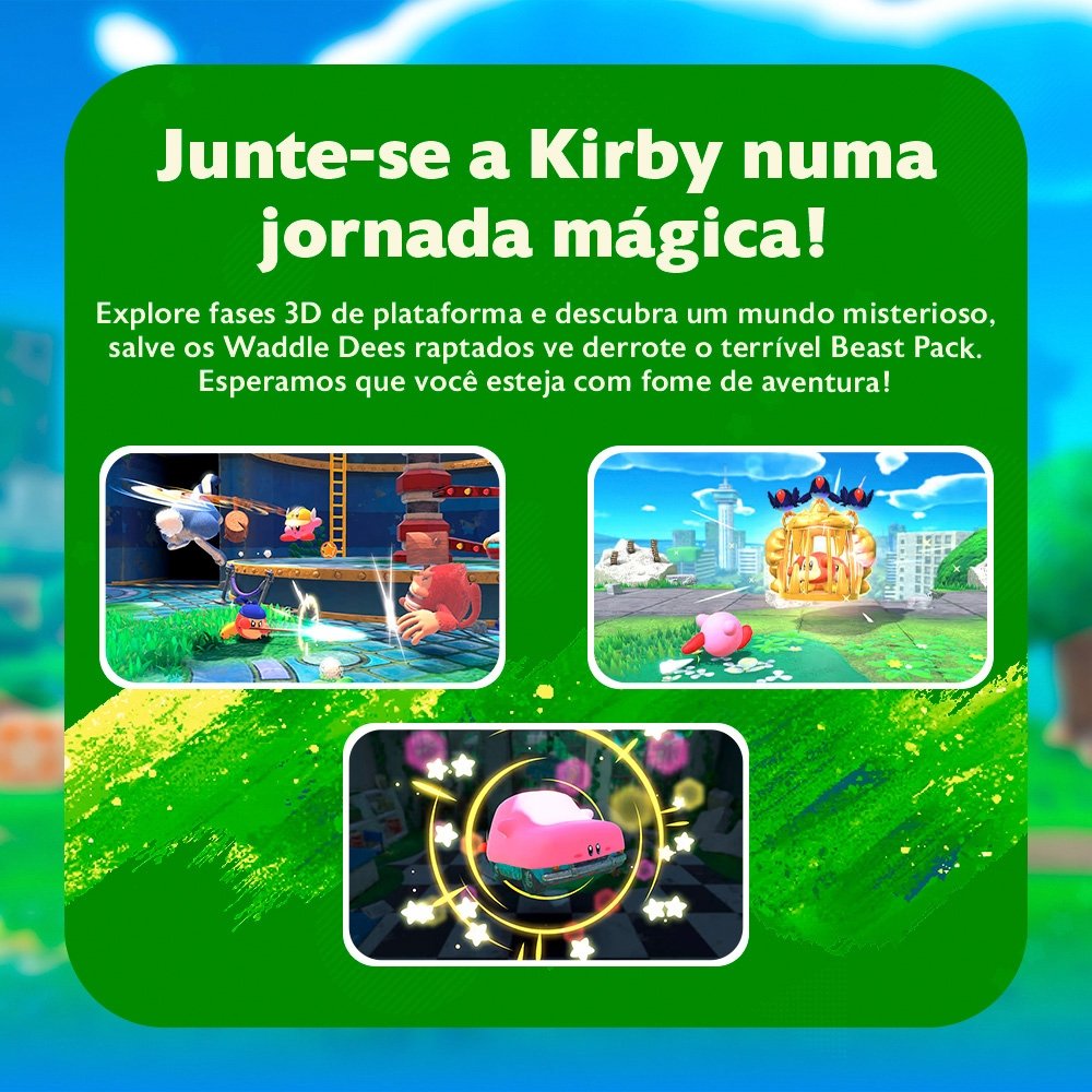 Imagem 4 de 9 do produto Jogo Kirby and the Forgotten Land + Star-Crossed World, Para Nintendo Switch 2 - NBSPARZGB