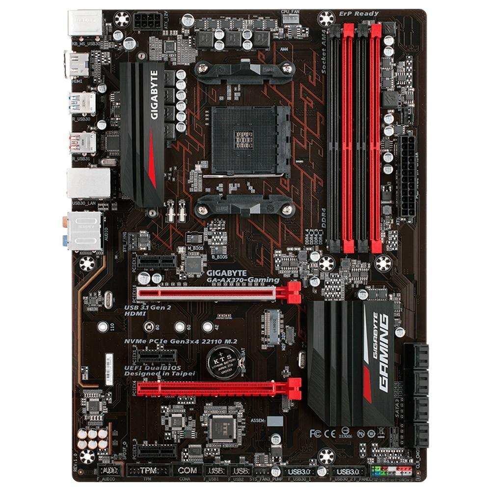 Placa-Mãe Gigabyte GA-AX370-Gaming, AMD AM4, ATX, DDR4