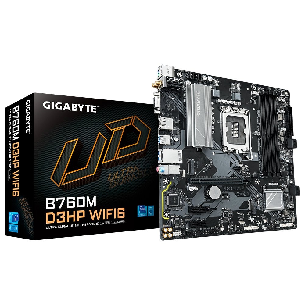 Placa Mãe Gigabyte B760M D3HP WIFI6, Intel, Micro ATX, DDR5, Wi-Fi 6, Bluetooth, Preto - 9MB76M3PW-00-G10 5