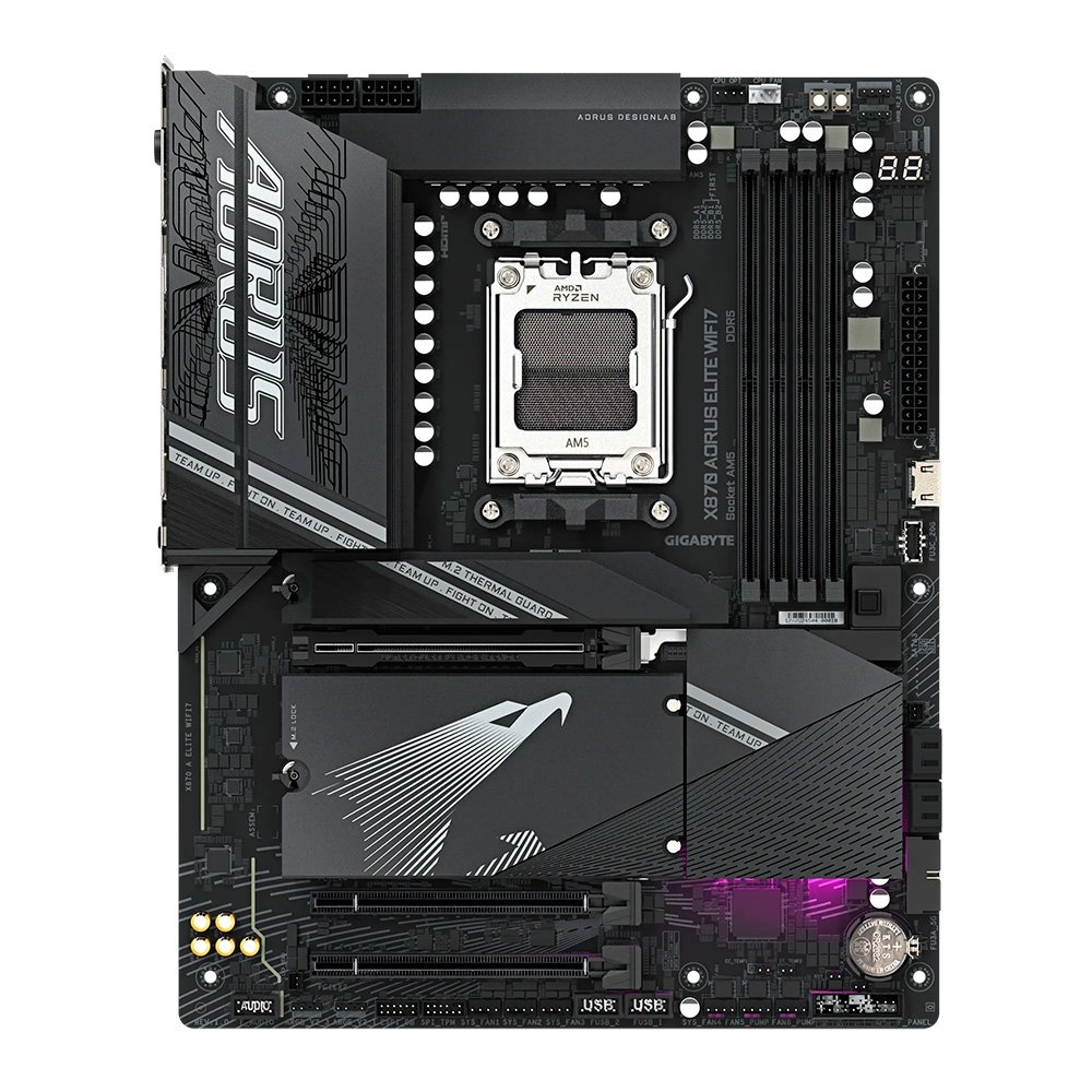 Placa Mãe Gigabyte X870 AORUS ELITE WIFI7, AMD AM5, ATX, DDR5, RGB, Wi-Fi 7, Bluetooth, Preto - 9MX87EL7-00-G11 7