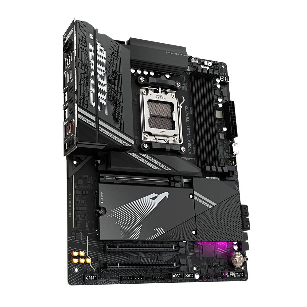 Placa Mãe Gigabyte X870 AORUS ELITE WIFI7, AMD AM5, ATX, DDR5, RGB, Wi-Fi 7, Bluetooth, Preto - 9MX87EL7-00-G11 8