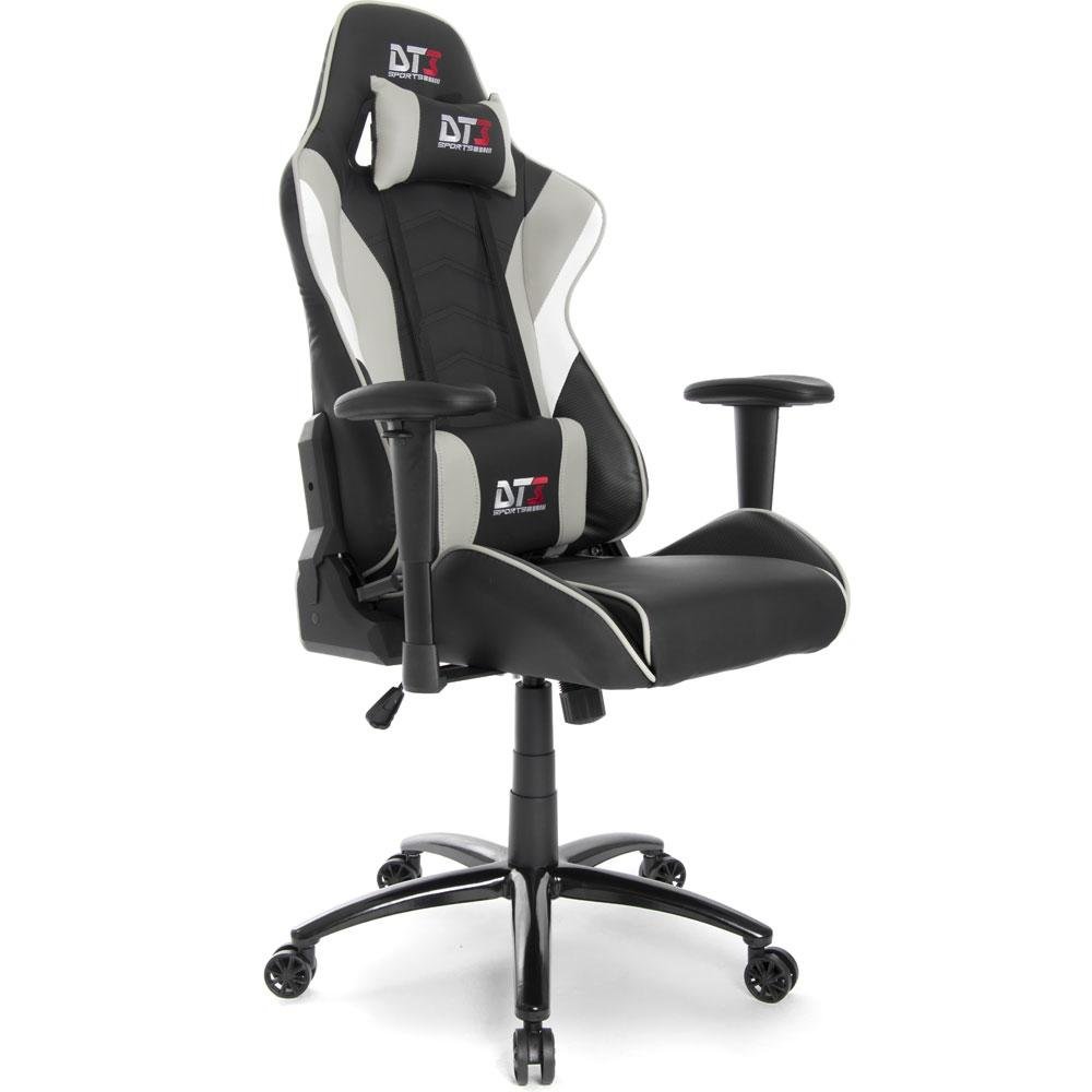 Cadeira Gamer Ergonômica DT3 Elise, Até 150kg, com Almofadas, Reclinável, Preto e Cinza - 10633-3 Cadeira Gamer Ergonômica DT3 Elise, Até 150kg, com Almofadas, Reclinável, Preto e Cinza - 10633-3