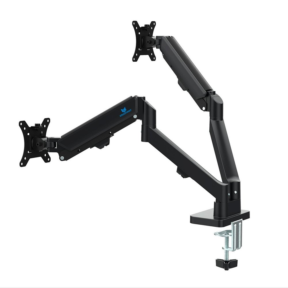 Suporte de Mesa Articulado para 2 Monitores de 17 a 32 Ergofirst, Ajuste com Pistão a Gás, Preto - G16-C024 - view 2