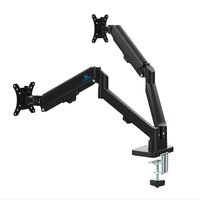 Suporte de Mesa Articulado para 2 Monitores de 17" a 32" Ergofirst, Ajuste com Pistão a Gás, Preto - G16-C024