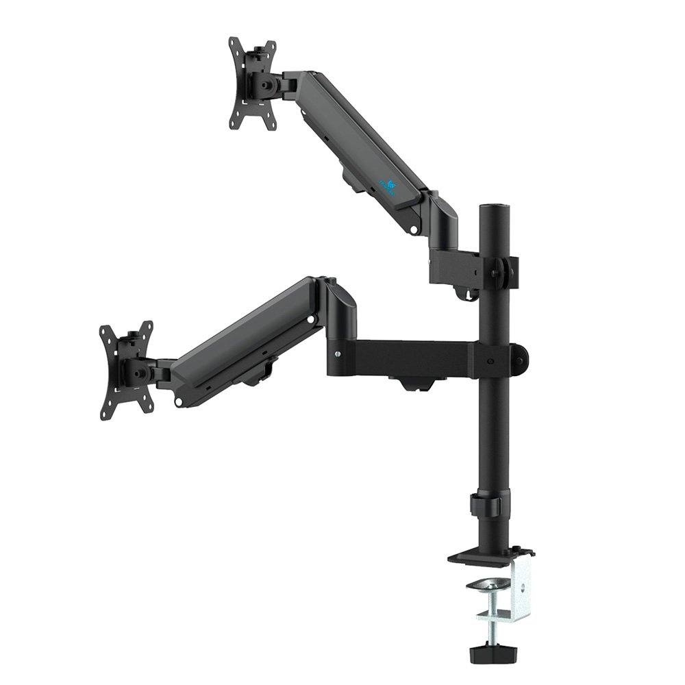 Imagem 2 de 5 do produto Suporte de Mesa Articulado para 2 Monitores de 17" a 32" Ergofirst, Ajuste com Pistão a Gás, Preto - G16-C024P