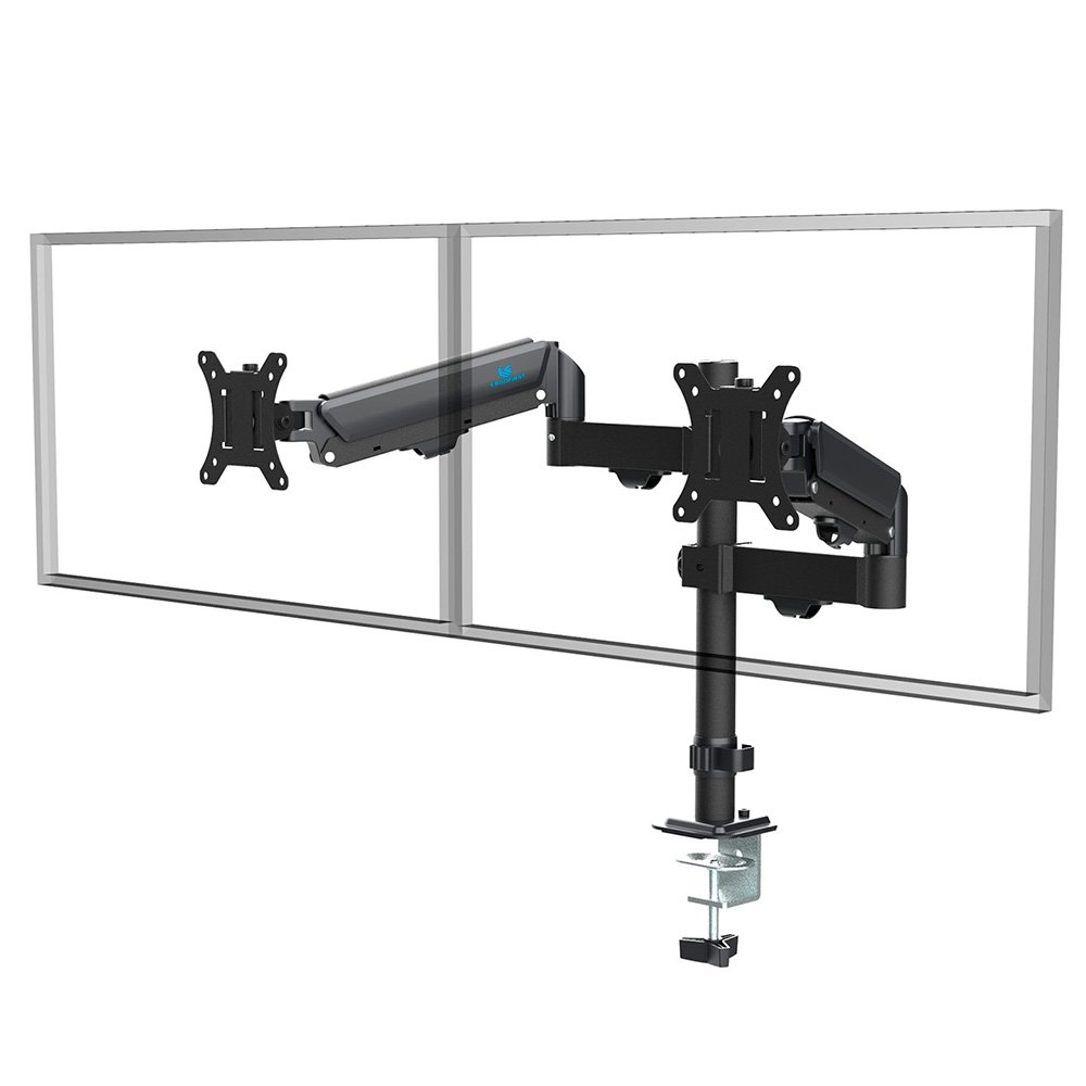 Imagem 4 de 5 do produto Suporte de Mesa Articulado para 2 Monitores de 17" a 32" Ergofirst, Ajuste com Pistão a Gás, Preto - G16-C024P