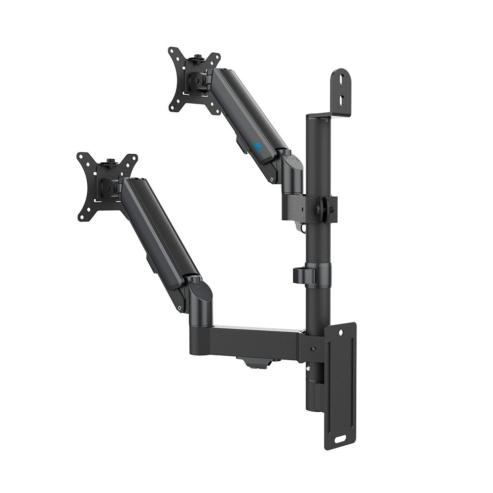 Suporte de Parede Articulado para 2 Monitores de 17 a 32 Ergofirst, Ajuste com Pistão a Gás, Preto - G16-124 - view 2