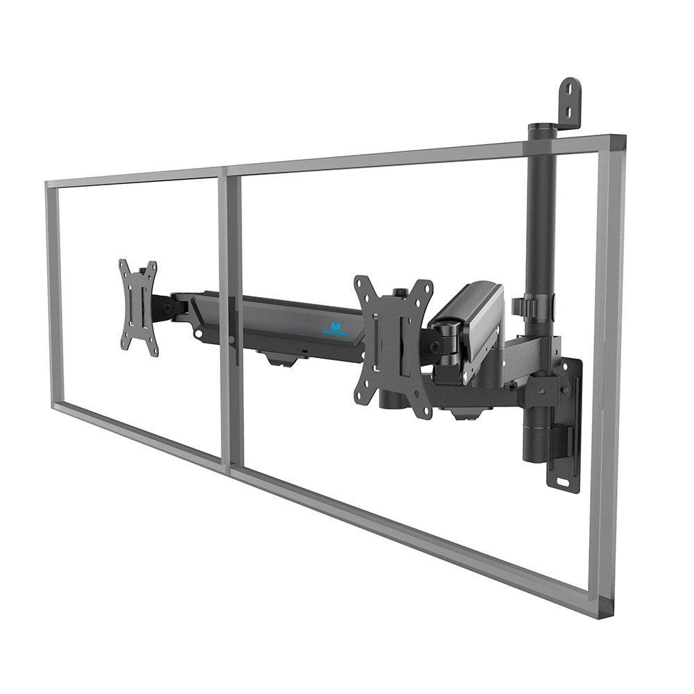 Suporte de Parede Articulado para 2 Monitores de 17 a 32 Ergofirst, Ajuste com Pistão a Gás, Preto - G16-124 - view 3
