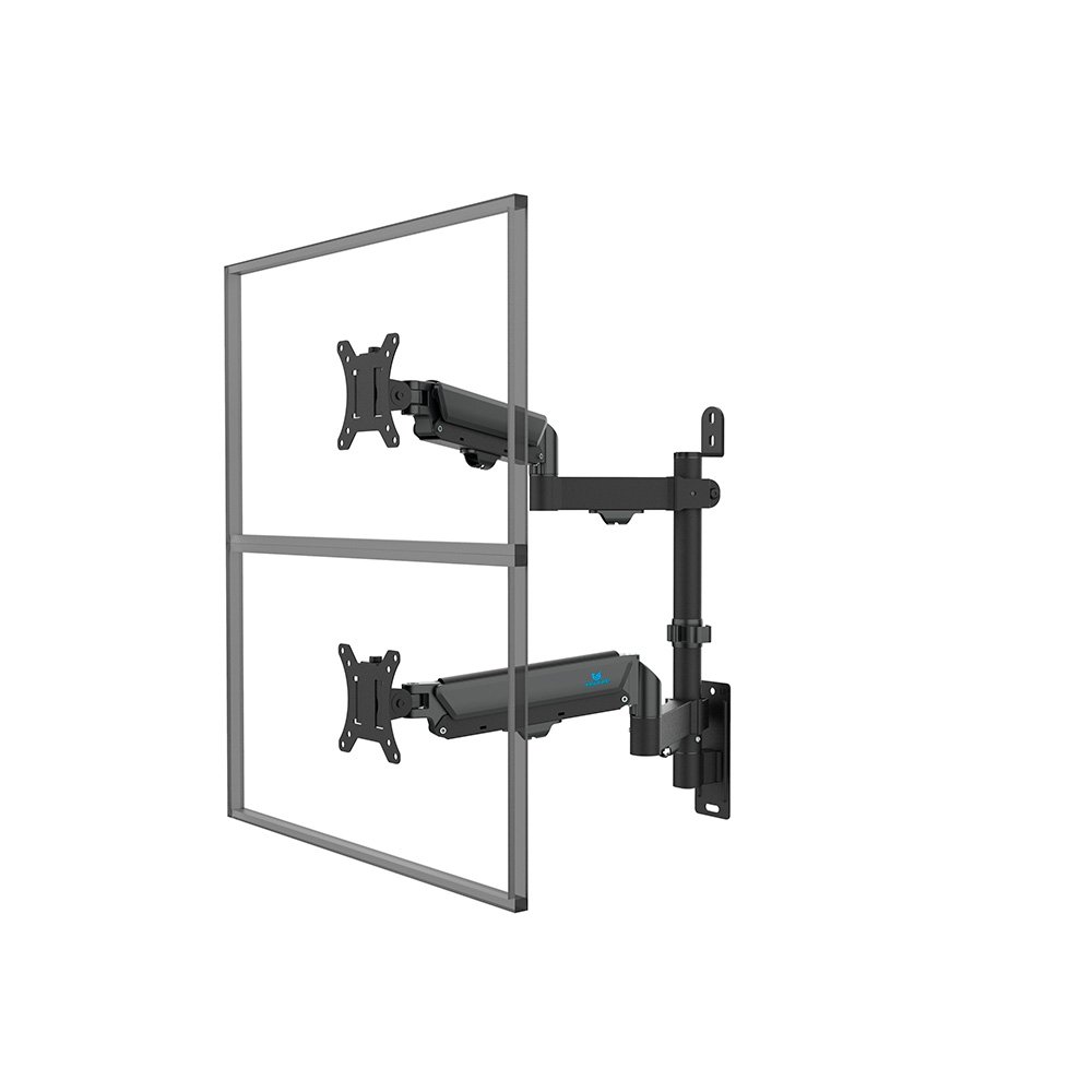 Suporte de Parede Articulado para 2 Monitores de 17 a 32 Ergofirst, Ajuste com Pistão a Gás, Preto - G16-124 - view 4