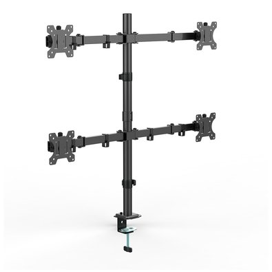 Suporte de Mesa Articulado para 4 Monitores de 13" a 32" Ergofirst, Ajuste de Inclinação, Altura e Giro, Preto - G01-C048N