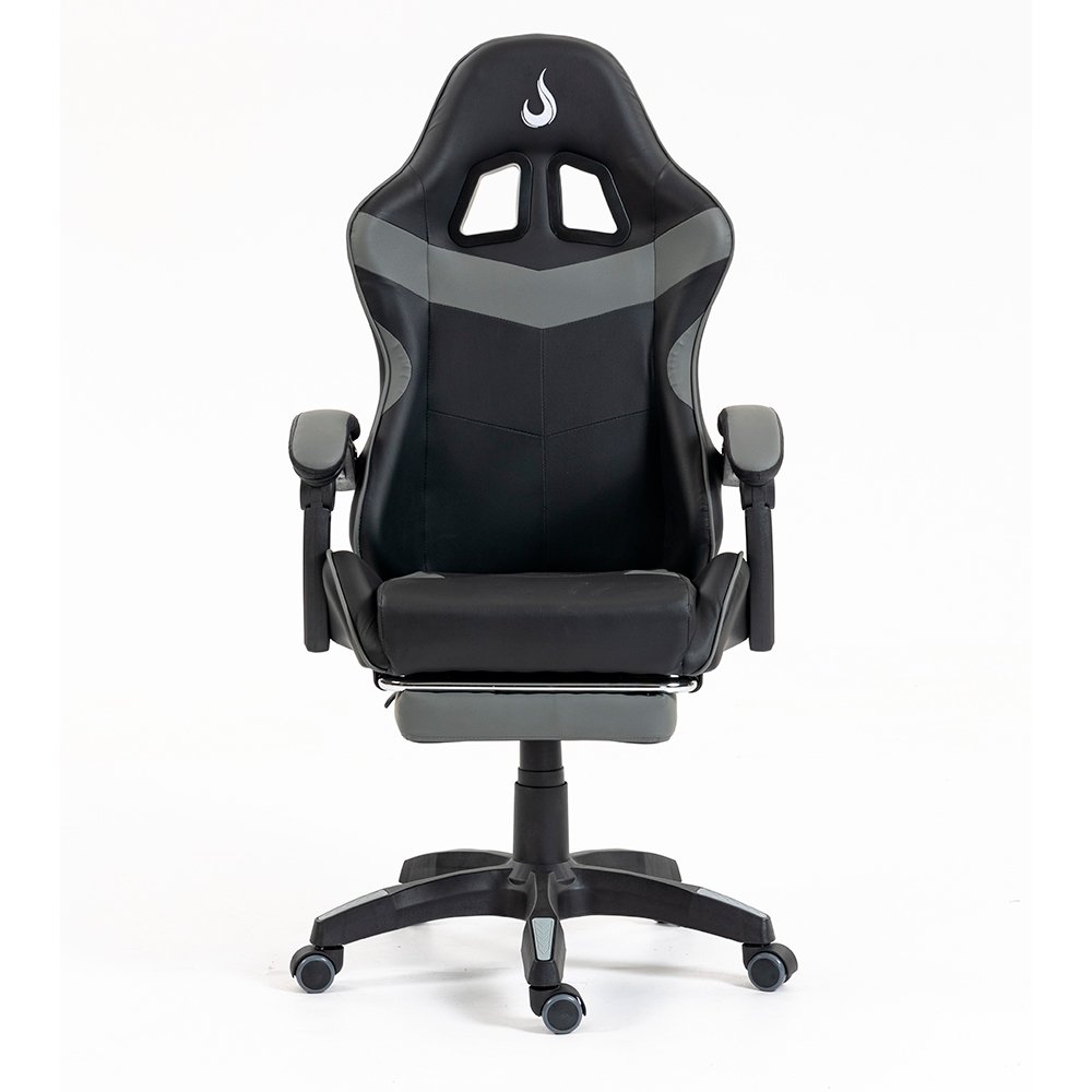 Imagem 15 de 16 do produto Cadeira Gamer Rise Mode X06, Ângulo Ajustável, Até 120Kg, Apoio Para os Pés Retrátil, Preto e Cinza - RM-CG-X06-BG