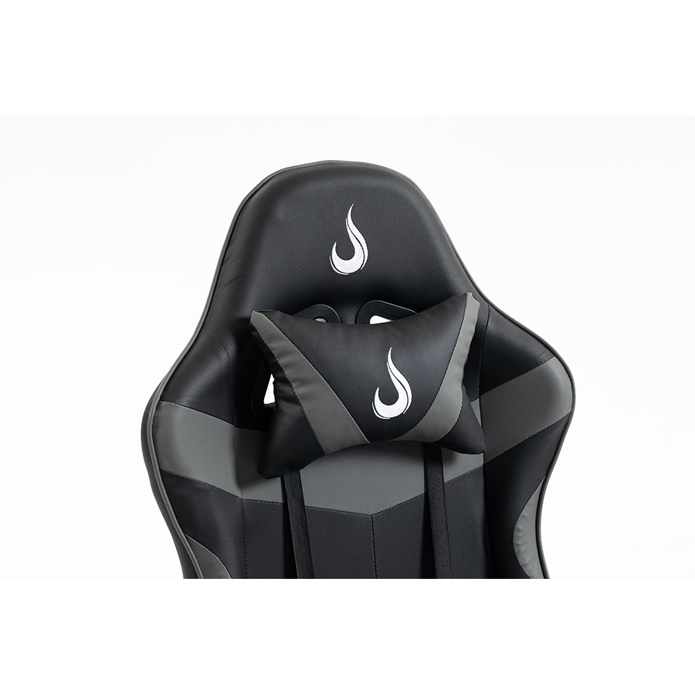 Imagem 7 de 16 do produto Cadeira Gamer Rise Mode X06, Ângulo Ajustável, Até 120Kg, Apoio Para os Pés Retrátil, Preto e Cinza - RM-CG-X06-BG