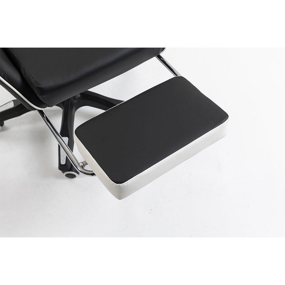 Imagem 6 de 16 do produto Cadeira Gamer Rise Mode X06, Ângulo Ajustável, Até 120Kg, Apoio Para os Pés Retrátil, Preto e Branco - RM-CG-X06-BW