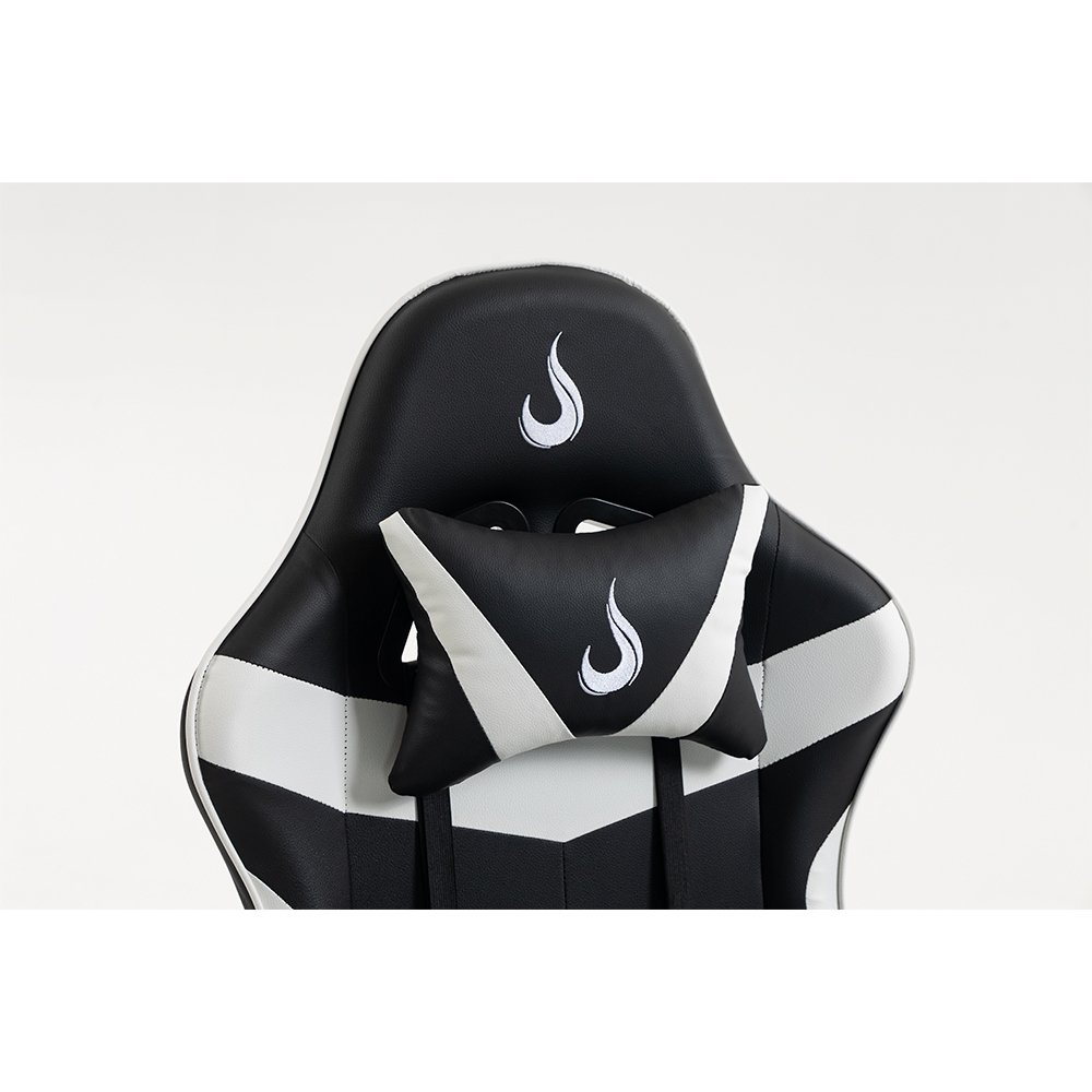 Imagem 7 de 16 do produto Cadeira Gamer Rise Mode X06, Ângulo Ajustável, Até 120Kg, Apoio Para os Pés Retrátil, Preto e Branco - RM-CG-X06-BW