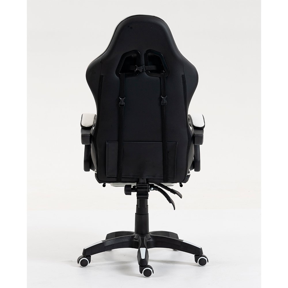 Imagem 14 de 16 do produto Cadeira Gamer Rise Mode X06, Ângulo Ajustável, Até 120Kg, Apoio Para os Pés Retrátil, Preto e Branco - RM-CG-X06-BW