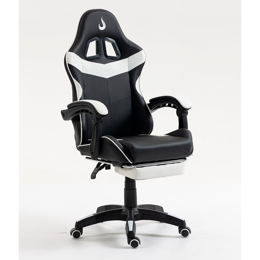 Imagem 16 de 16 do produto Cadeira Gamer Rise Mode X06, Ângulo Ajustável, Até 120Kg, Apoio Para os Pés Retrátil, Preto e Branco - RM-CG-X06-BW
