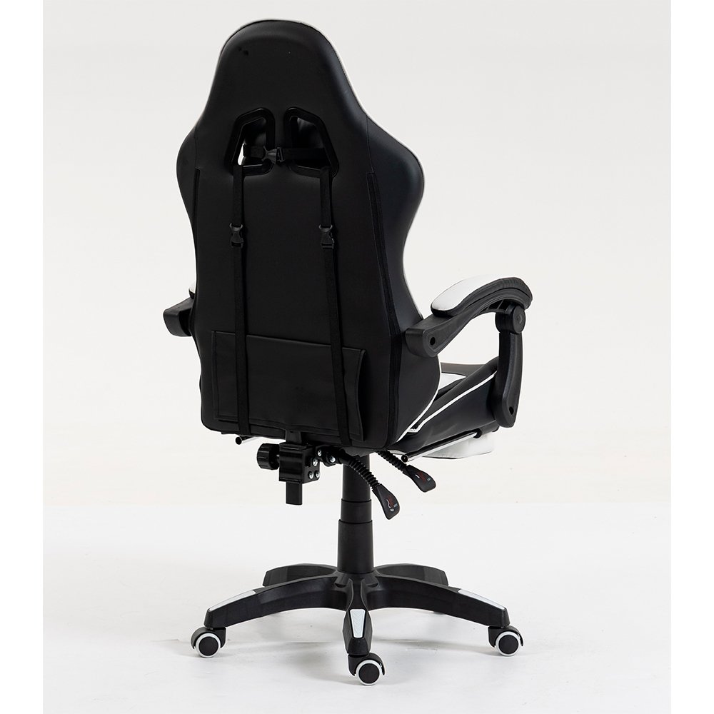 Imagem 13 de 16 do produto Cadeira Gamer Rise Mode X06, Ângulo Ajustável, Até 120Kg, Apoio Para os Pés Retrátil, Preto e Branco - RM-CG-X06-BW