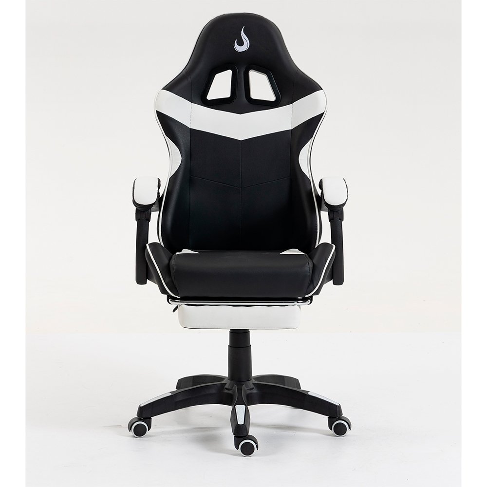 Imagem 15 de 16 do produto Cadeira Gamer Rise Mode X06, Ângulo Ajustável, Até 120Kg, Apoio Para os Pés Retrátil, Preto e Branco - RM-CG-X06-BW
