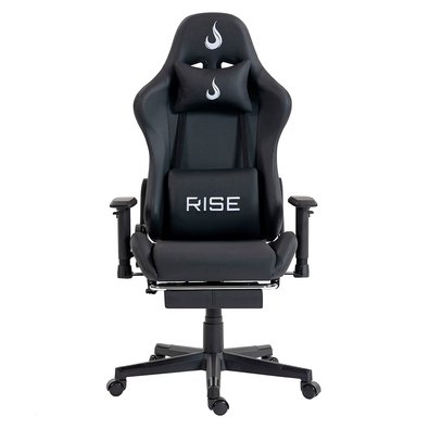 Cadeira Gamer Rise Mode X02, Ângulo Ajustável, Até 130Kg, Braço 2D, Apoio Para os Pés Retrátil, Preta - RM-CG-X02-BK