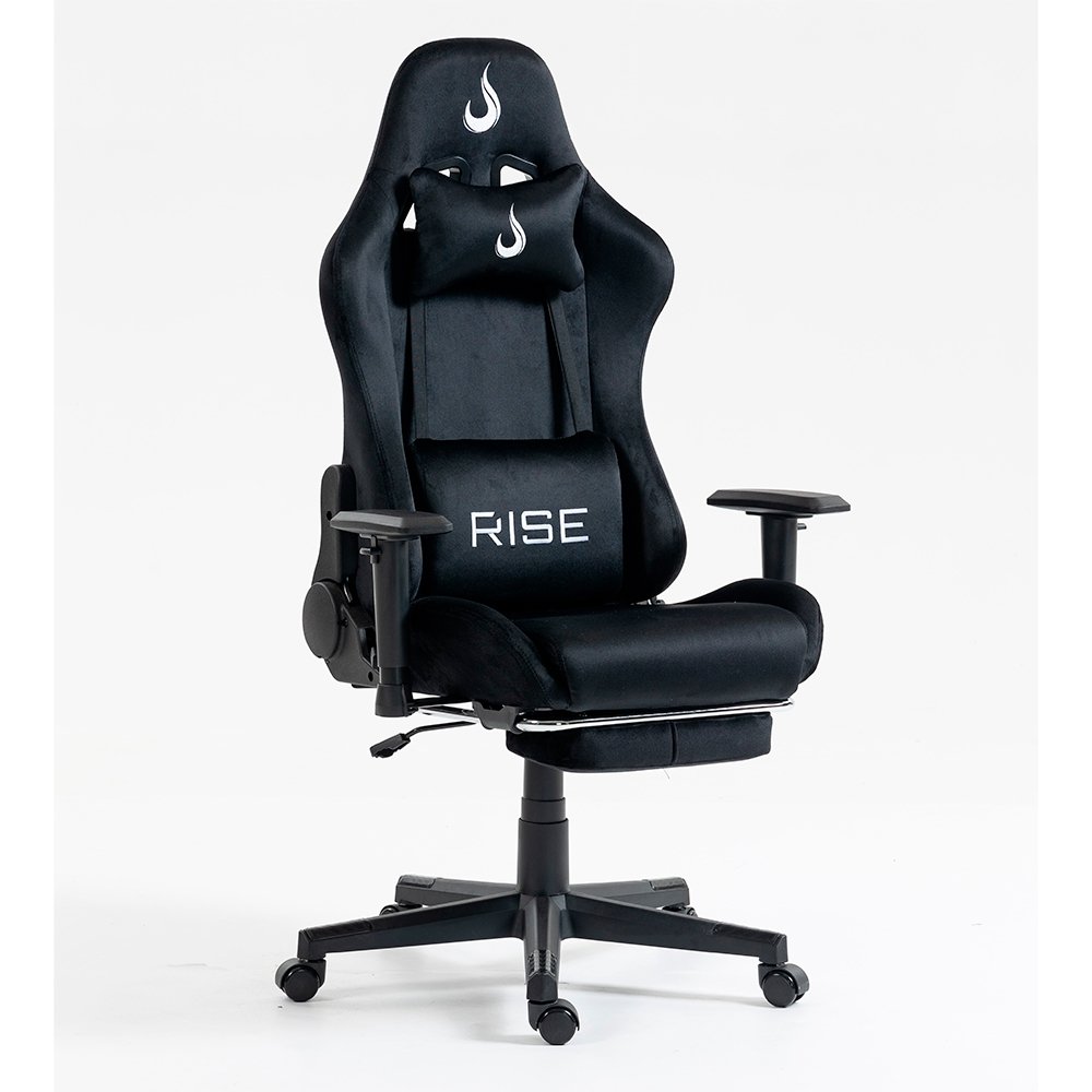 Cadeira Gamer Rise Mode X02, Ângulo Ajustável, Até 130Kg, Braço 2D, Tecido, Apoio Para os Pés Retrátil, Preta - RM-CG-X02-BK-FBC - view 2