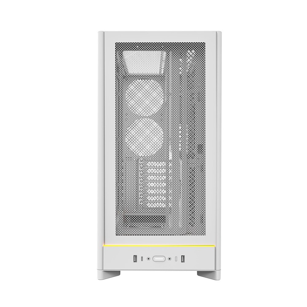 Imagem 3 de 6 do produto Gabinete Gamer Montech HS01, Mid-Tower, ATX, Vidro Temperado, Sem FANs, Branco - HS01WH