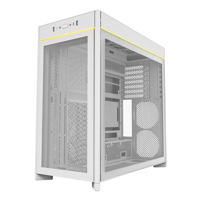 Gabinete Gamer Montech HS01, Mid-Tower, ATX, Vidro Temperado, Sem FANs, Branco - HS01WH