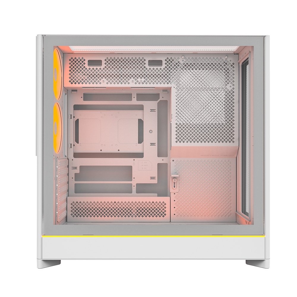 Gabinete Gamer Montech HS01 Pro, Mid-Tower, ATX, Vidro Temperado, 5x FANs, Branco - HS01PROWH - view 3