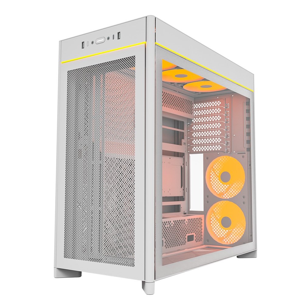 Gabinete Gamer Montech HS01 Pro, Mid-Tower, ATX, Vidro Temperado, 5x FANs, Branco - HS01PROWH - view 7