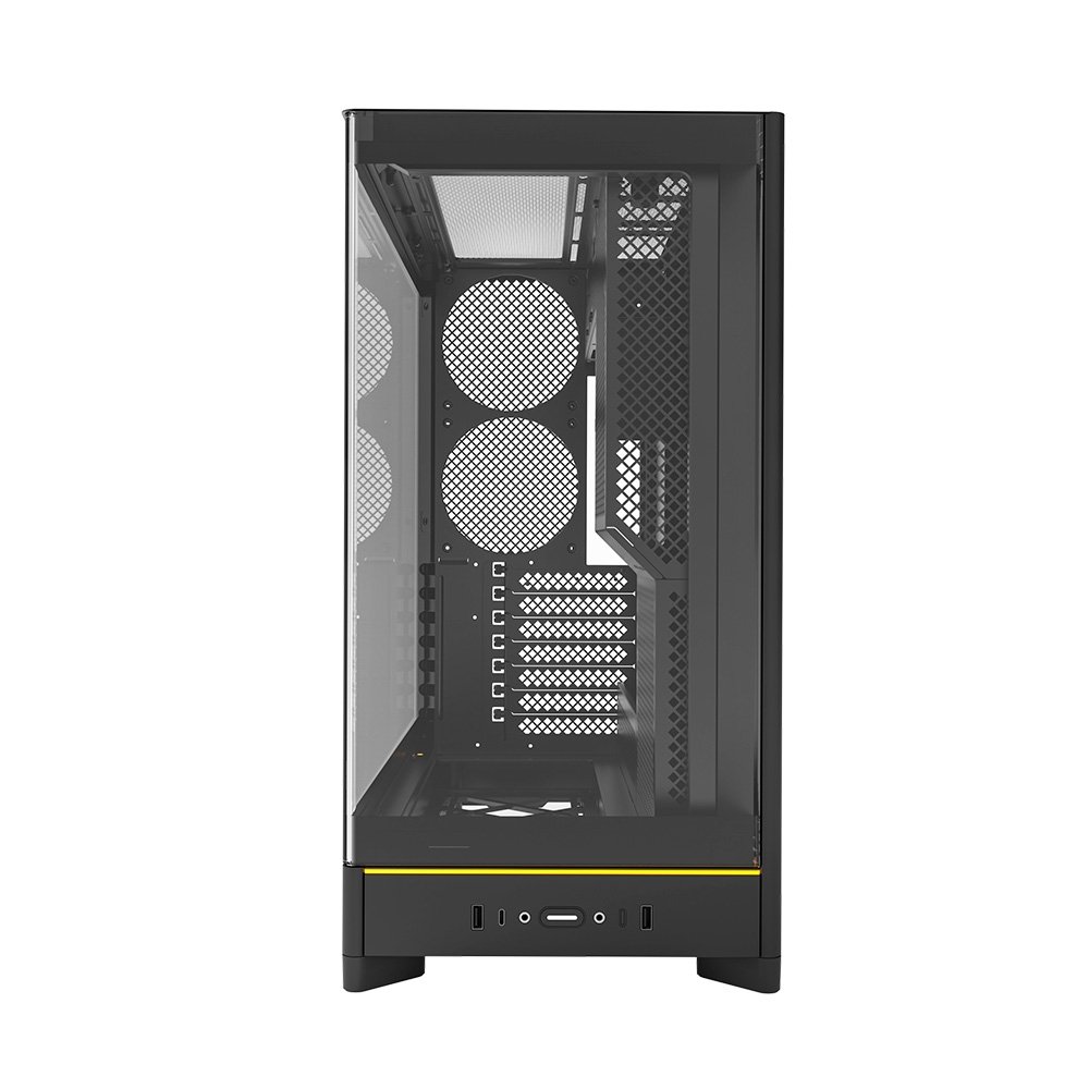 Gabinete Gamer ( Balão.info) HS02, Mid-Tower, ATX, Vidro Temperado, Sem FANs, Preto ( Balão.info - view 3