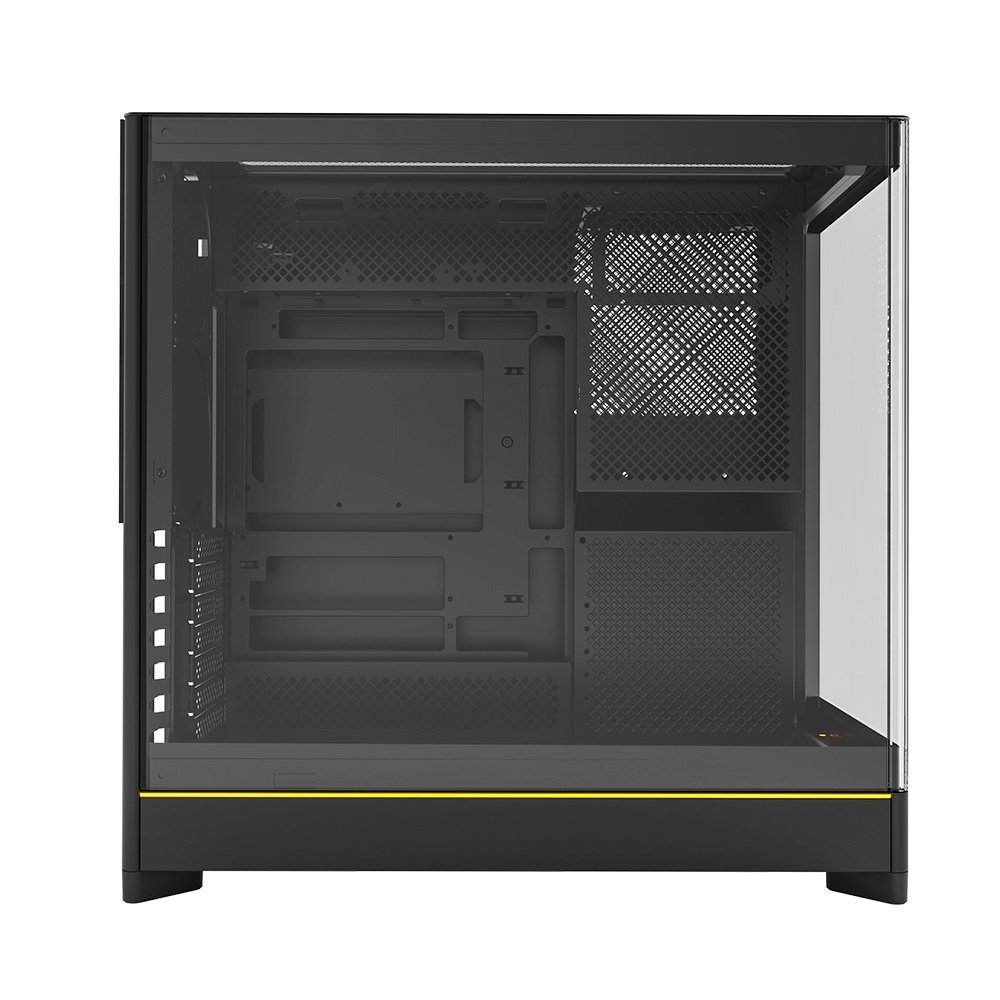 Imagem 4 de 7 do produto Gabinete Gamer Montech HS02, Mid-Tower, ATX, Vidro Temperado, Sem FANs, Preto - HS02BK