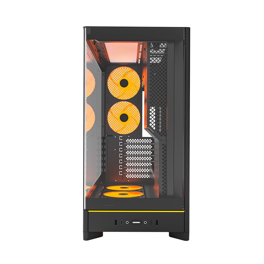 Gabinete Gamer ( Balão.info) HS02 Pro, Mid-Tower, ATX, Vidro Temperado, 5X Fans, Preto - HS02PROBK - view 4