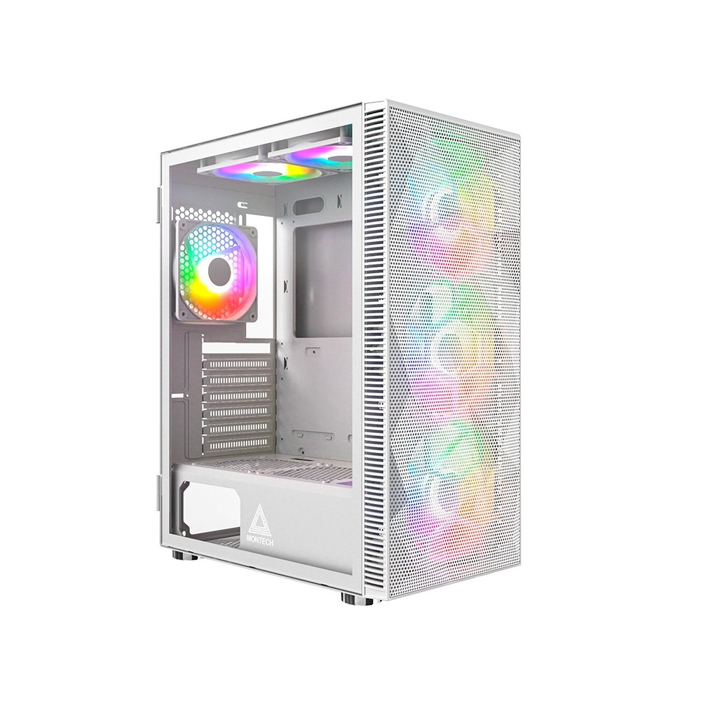 Gabinete Gamer Montech X3 Mesh, Mid-Tower, ATX, Painel Frontal em Mesh, Com 6X Fans, Branco - X3MESHWH
