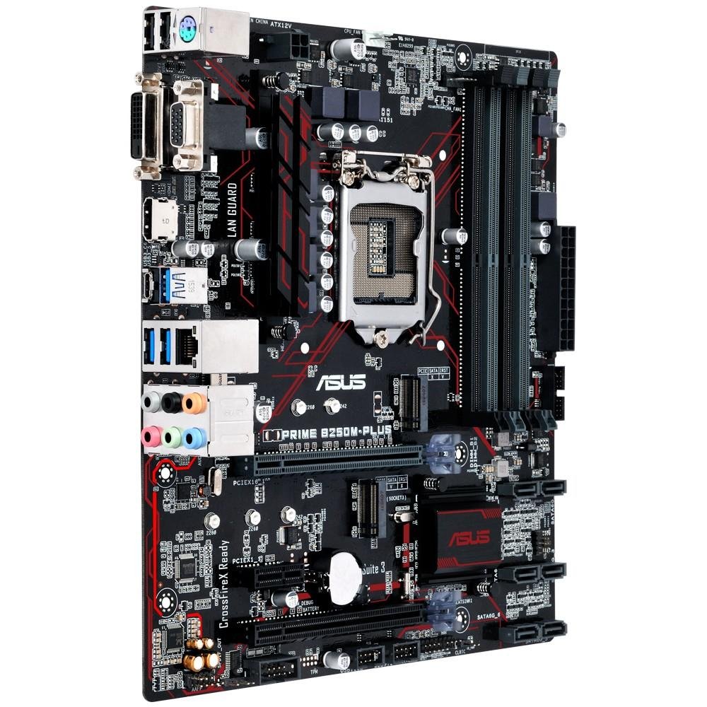 Placa-Mãe ASUS Prime B250M-Plus/BR, Intel LGA 1151, mATX, DDR4, Preto
