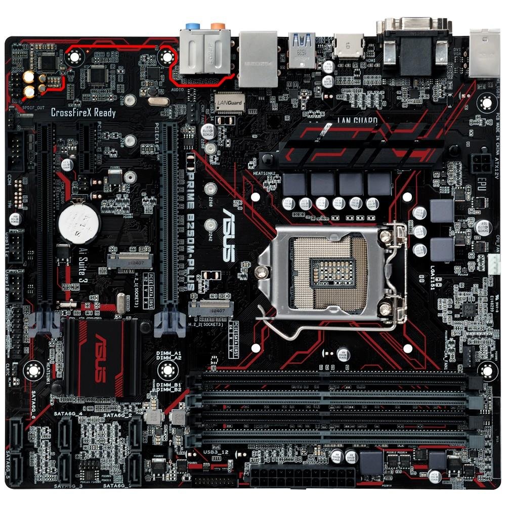 Placa-Mãe ASUS Prime B250M-Plus/BR, Intel LGA 1151, mATX, DDR4, Preto