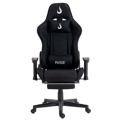 Cadeira Gamer Rise Mode X04, Ângulo Ajustável, Apoio Para os Pés Retrátil, Preto, Tecido - RM-CG-X04-BK-FBC