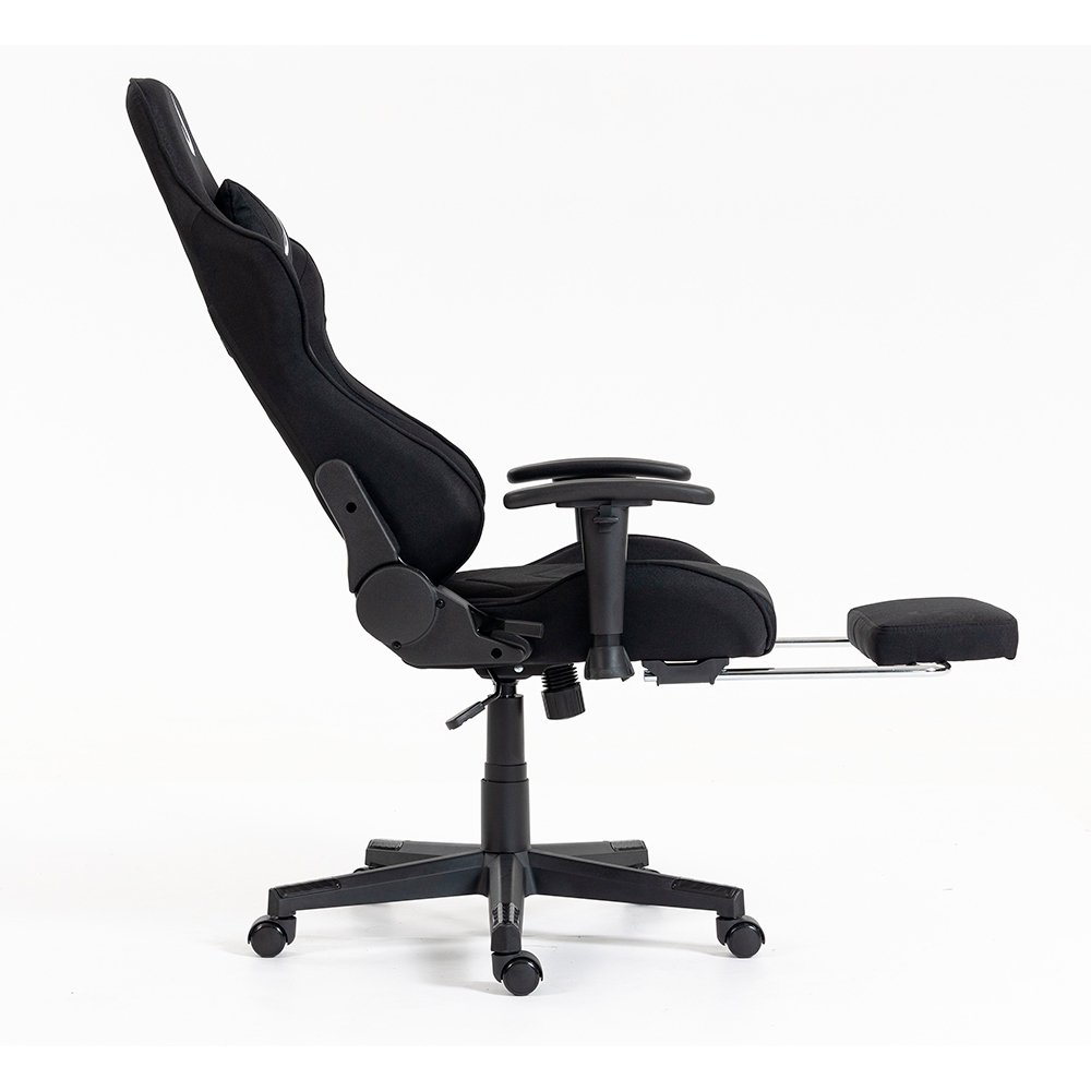 Cadeira Gamer Rise Mode X04, Ângulo Ajustável, Apoio Para os Pés Retrátil, Preto, Tecido - RM-CG-X04-BK-FBC - view 5