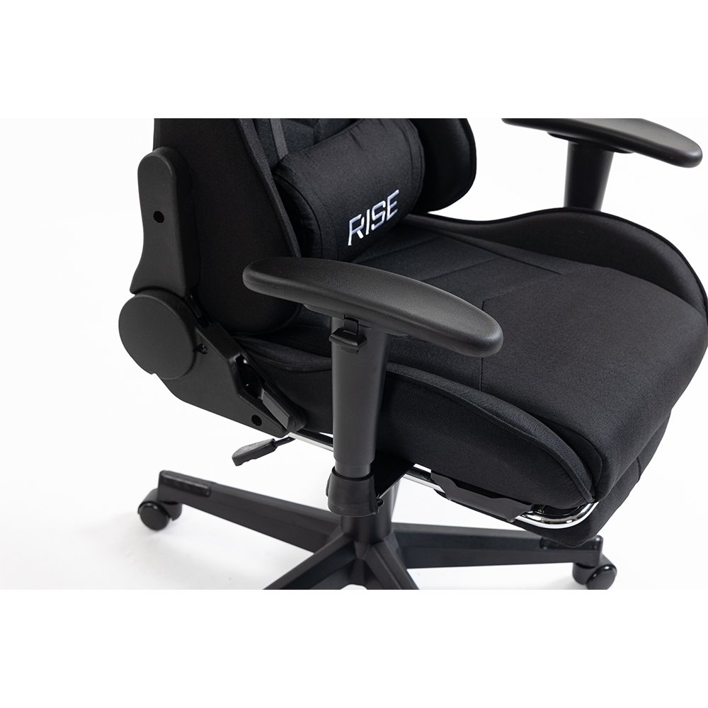 Cadeira Gamer Rise Mode X04, Ângulo Ajustável, Apoio Para os Pés Retrátil, Preto, Tecido - RM-CG-X04-BK-FBC - view 7