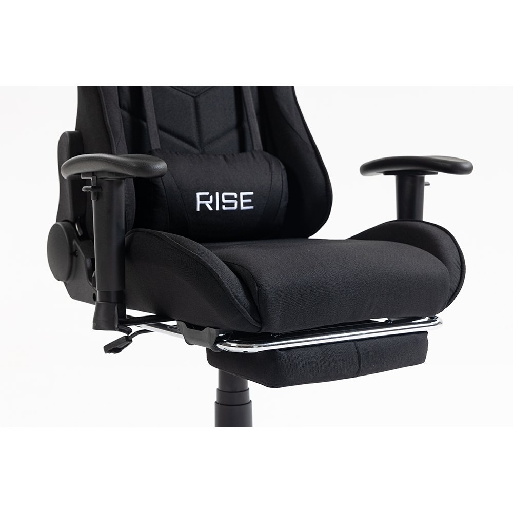 Cadeira Gamer Rise Mode X04, Ângulo Ajustável, Apoio Para os Pés Retrátil, Preto, Tecido - RM-CG-X04-BK-FBC - view 9