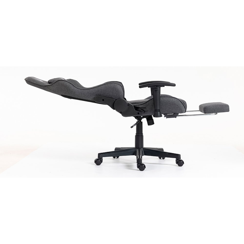 Imagem 4 de 16 do produto Cadeira Gamer Rise Mode X04, Ângulo Ajustável, Apoio Para os Pés Retrátil, Cinza, Tecido - RM-CG-X04-GR-FBC