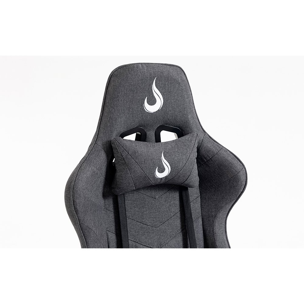 Imagem 7 de 16 do produto Cadeira Gamer Rise Mode X04, Ângulo Ajustável, Apoio Para os Pés Retrátil, Cinza, Tecido - RM-CG-X04-GR-FBC