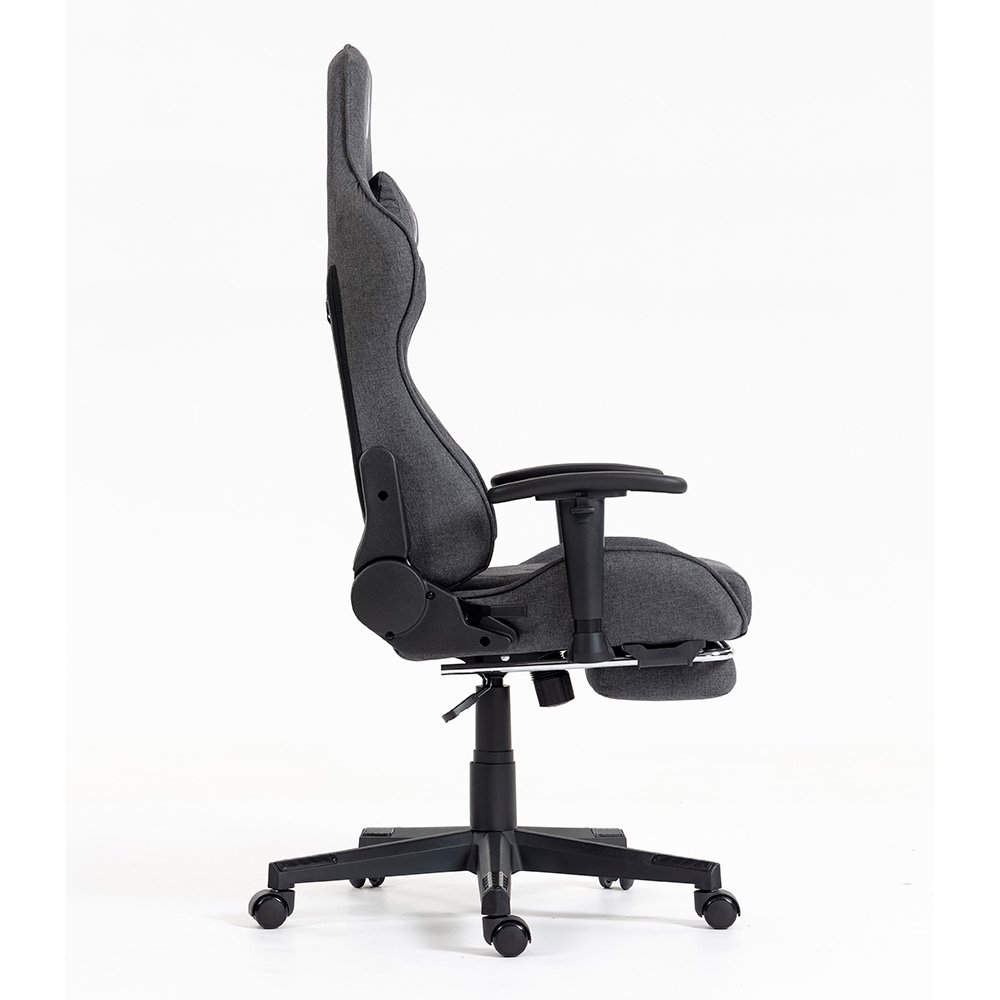 Imagem 12 de 16 do produto Cadeira Gamer Rise Mode X04, Ângulo Ajustável, Apoio Para os Pés Retrátil, Cinza, Tecido - RM-CG-X04-GR-FBC