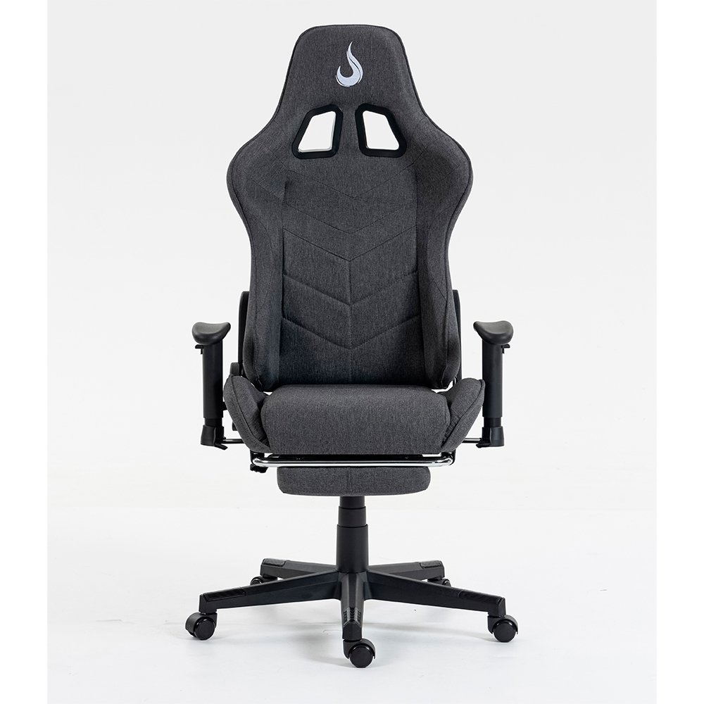 Imagem 15 de 16 do produto Cadeira Gamer Rise Mode X04, Ângulo Ajustável, Apoio Para os Pés Retrátil, Cinza, Tecido - RM-CG-X04-GR-FBC