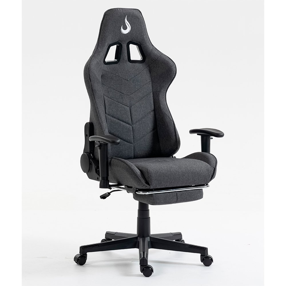 Imagem 16 de 16 do produto Cadeira Gamer Rise Mode X04, Ângulo Ajustável, Apoio Para os Pés Retrátil, Cinza, Tecido - RM-CG-X04-GR-FBC