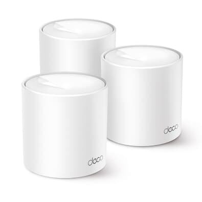 Roteador Mesh TP-Link Deco X10, Wi-Fi 6, AX1500, Dual-Band, 2 Portas Gigabit, Branco, Kit com 3 Unidades - Deco X10(3-pack)(BR)