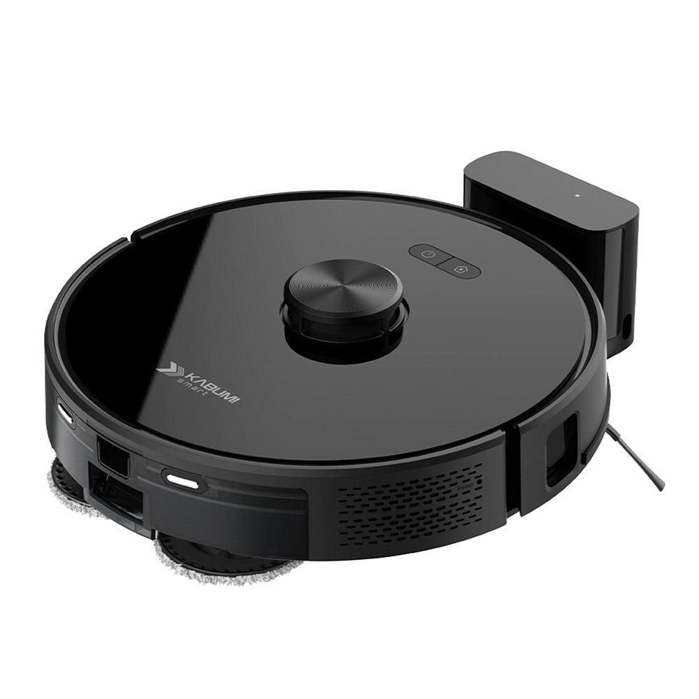 Robô Aspirador de Pó e Passa Pano KABUM! smart K1000, Mapeamento, MOP rotativo, até 7000PA, APP, Alexa/Google, Bivolt, Preto - KSAR1000PT