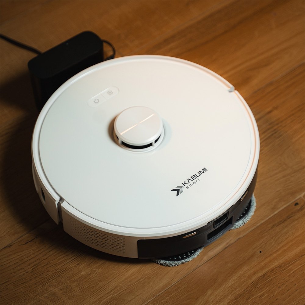 Robô Aspirador de Pó e Passa Pano KABUM! smart K1000 - Mapeamento, MOP rotativo, até 7000PA, APP, Alexa/Google, Bivolt, Branco - KSAR1000BR