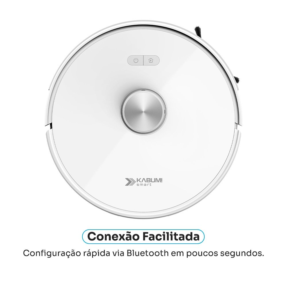 Robô Aspirador de Pó e Passa Pano KABUM! smart K1000 - Mapeamento, MOP rotativo, até 7000PA, APP, Alexa/Google, Bivolt, Branco - KSAR1000BR
