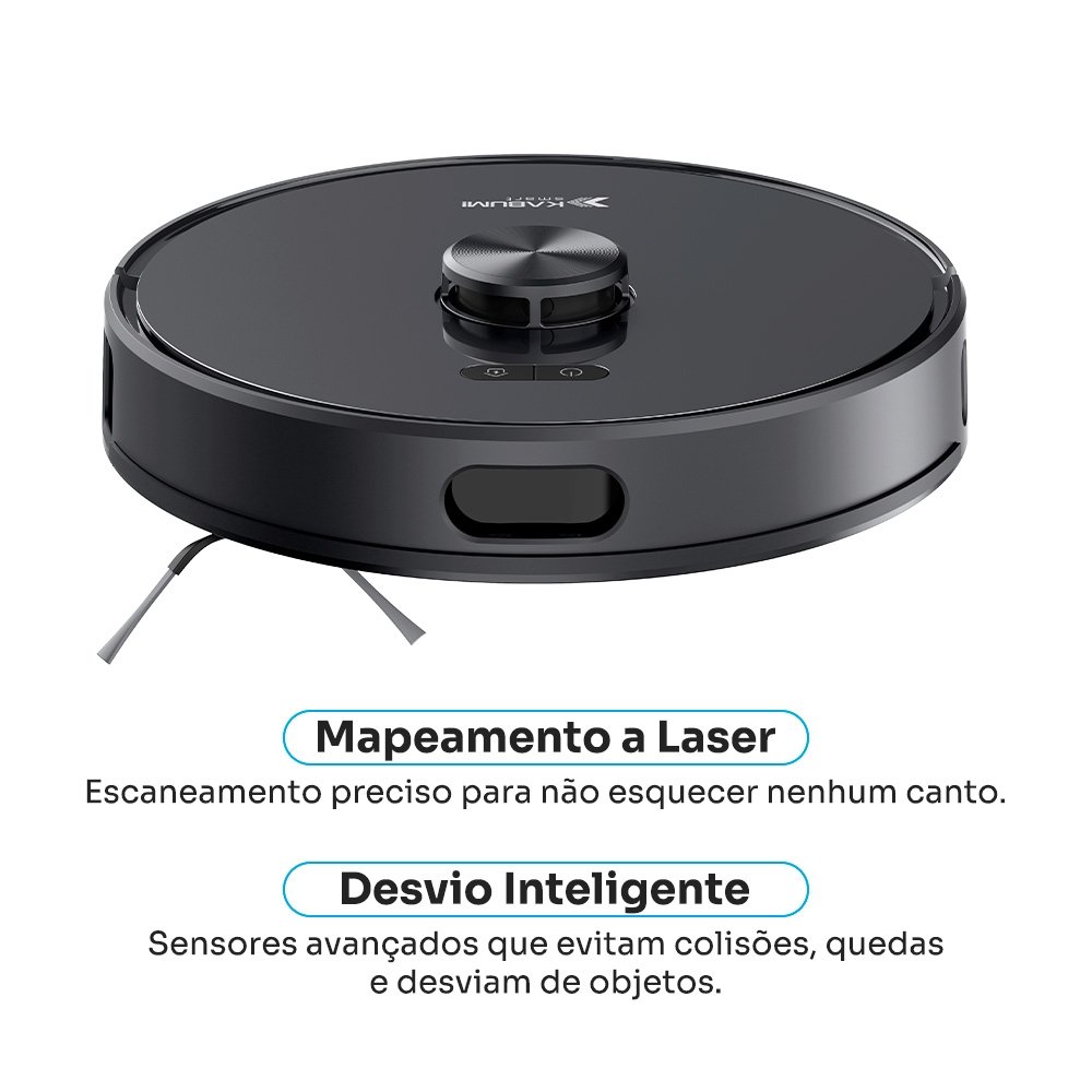 Robô Aspirador de Pó e Passa Pano Balão.info Smart K1100, Mapeamento, MOP Rotativo, Autolimpante, até 10000PA, APP, 127V, Preto - KSAR110010PT - view 5