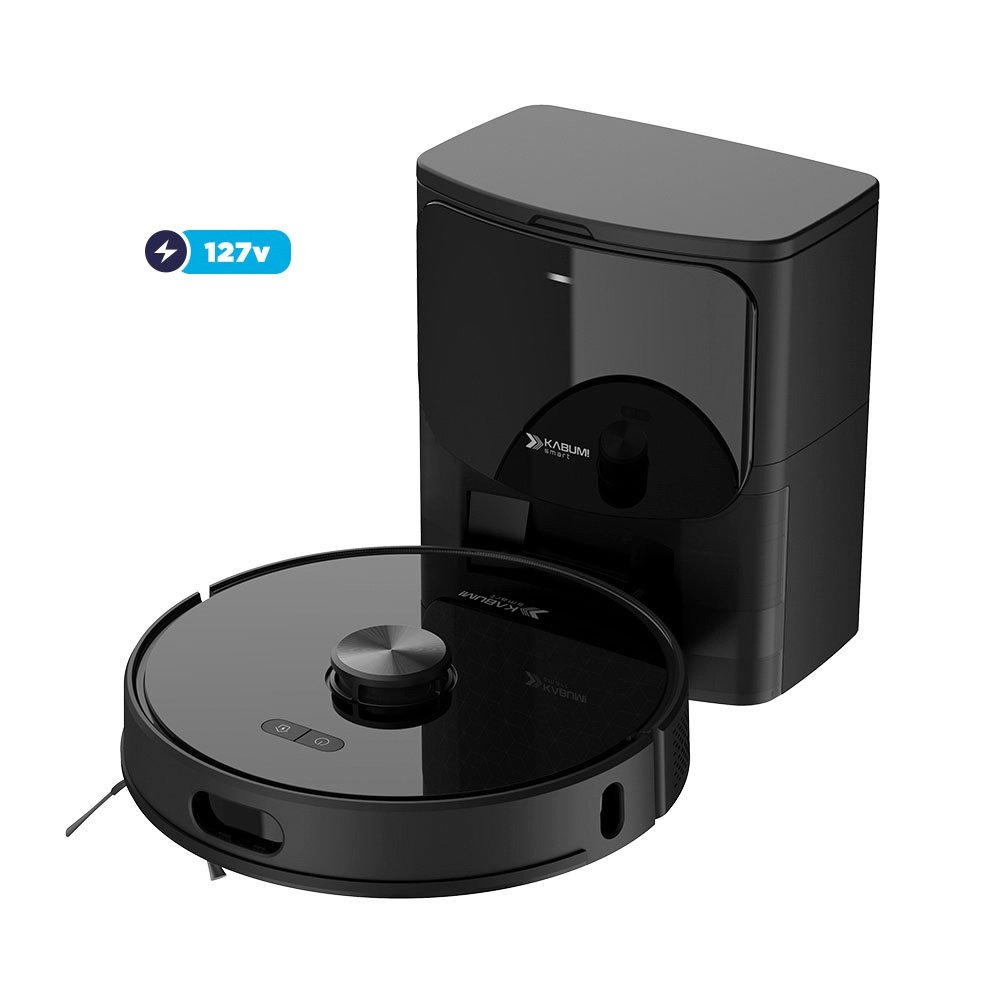 Robô Aspirador de Pó e Passa Pano Balão.info Smart K1100, Mapeamento, MOP Rotativo, Autolimpante, até 10000PA, APP, 127V, Preto - KSAR110010PT - view 3
